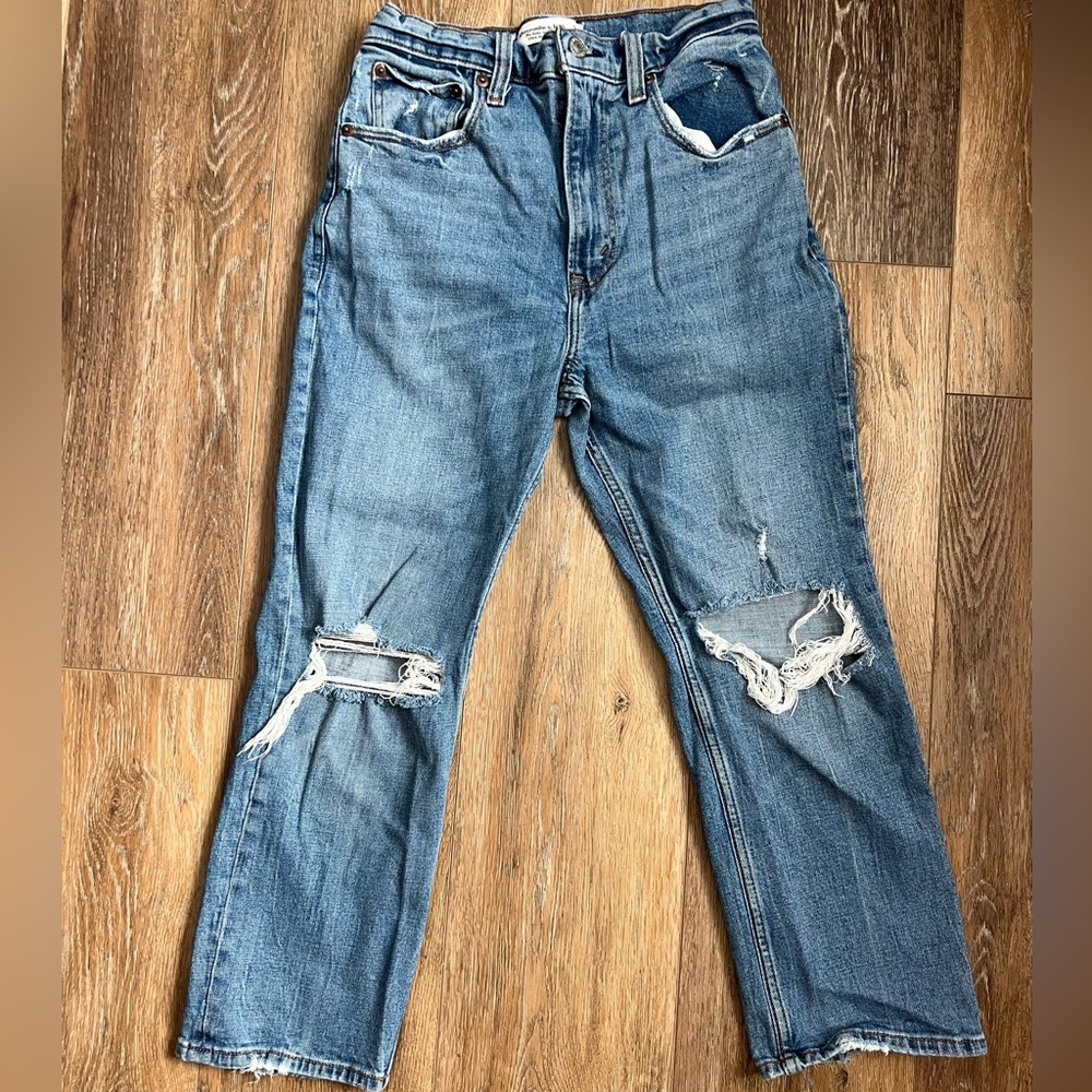 Size 2 short Abercrombie and Fitch high rise straight leg jeans